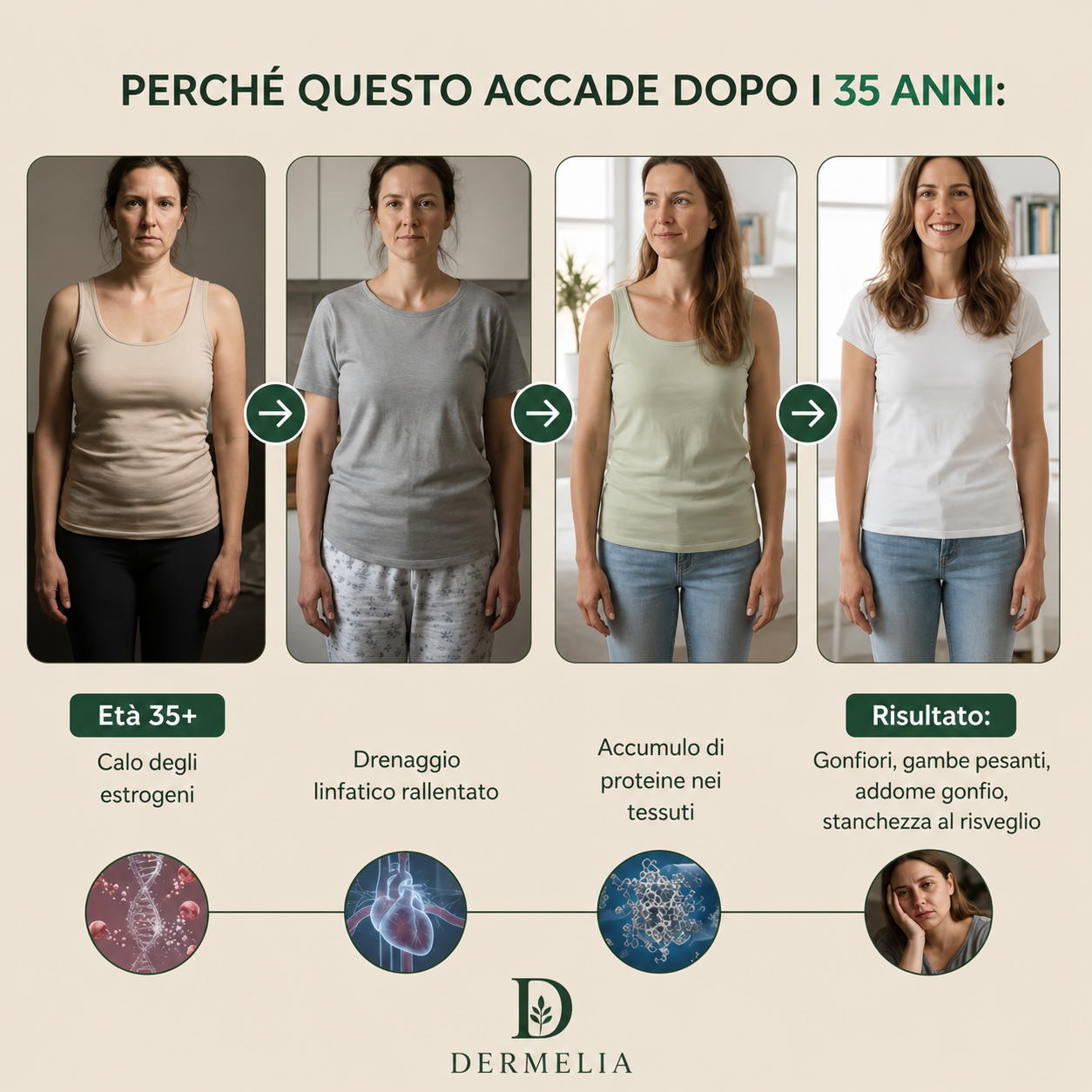 Il primo trattamento 100% naturale che drena, sgonfia e ti fa sentire leggera